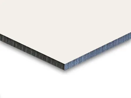 HPL plaat 6mm (gebroken) wit, Ral 9010, ral 9016 bij benadering.